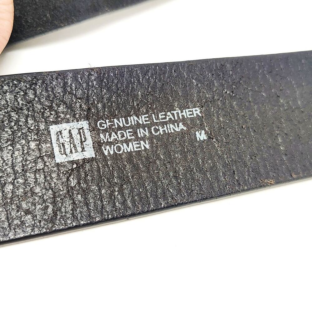 Gap Belt Womens Medium Black Leather Solid - Picture 7 of 8